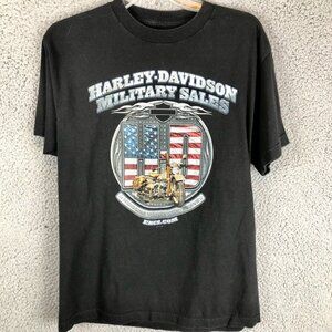 Harley-Davidson Military Overseas Tour USA T Shirt‎ Size M Double-Sided Graphic